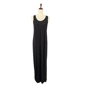 The Om Collection Yoga Maxi Dress Womens M Black Sleeveless Witchy Boho Stretchy